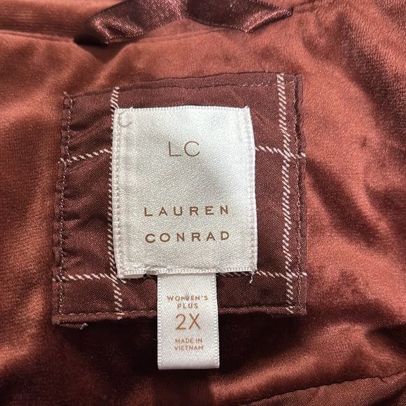 2X Copper Velvet jacket coat zip front short double breasted women's plus - Picture 4 of 5